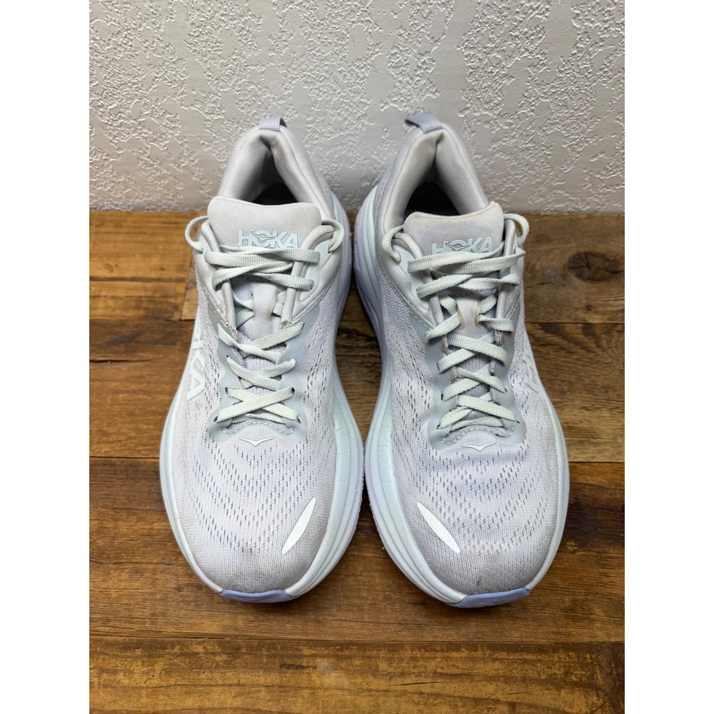 Hoka Bondi 8 Womens Running Shoes Grey Lilac 1127952 US 9B - Picture 3 of 7